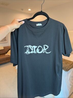 Dior Black Tee with  Logo